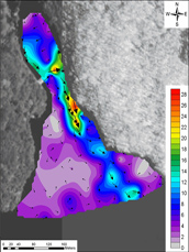 ADCP current velocities and flow vectors at reservoir intake