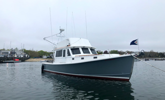 M/V Gunsmoke, 42-foot vessel for offshore multibeam bathymetric surveys, sediment grab sampling, & underwater video operations